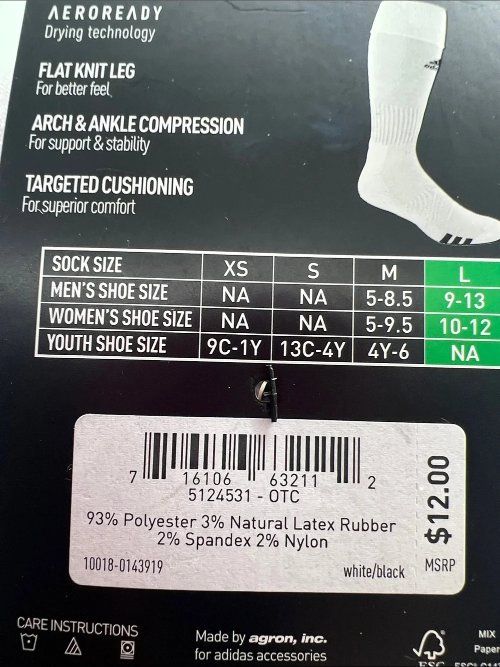 adidas White & Black Men’s Soccer Over-the-Calf Compression Socks
